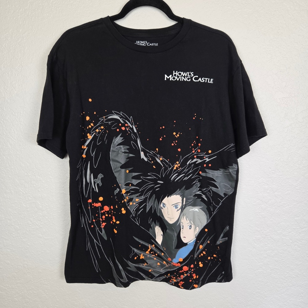 Studio Ghibli BoxLunch Howl's Moving Castle Men's Cotton M Graphic Tee Black